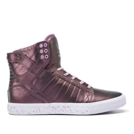 Supra Skytop Womens High Tops Shoes Purple UK 31GRQ